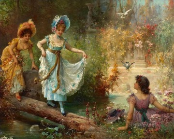 Artworks in 150 Subjects Painting - floral ladies and birds Hans Zatzka beautiful woman lady